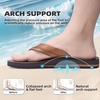 image:imageOrthoComfoot Mens Orthopedic Flip Flops Comfortable Arch Support Flat Feet Plantar Fasciitis Leather Slippers Casual Summer Outdoor Travel Beach Sandals for Foot and Heel PainW2dark Brown