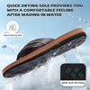 image:imageOrthoComfoot Mens Orthopedic Flip Flops Comfortable Arch Support Flat Feet Plantar Fasciitis Leather Slippers Casual Summer Outdoor Travel Beach Sandals for Foot and Heel PainW3khaki Brown