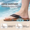 image:imageOrthoComfoot Mens Orthopedic Flip Flops Comfortable Arch Support Flat Feet Plantar Fasciitis Leather Slippers Casual Summer Outdoor Travel Beach Sandals for Foot and Heel PainW3khaki Brown