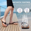 image:imageOrthoComfoot Mens Orthopedic Flip Flops Comfortable Arch Support Flat Feet Plantar Fasciitis Leather Slippers Casual Summer Outdoor Travel Beach Sandals for Foot and Heel PainW3khaki Brown