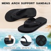 image:imageOrthoComfoot Mens Orthopedic Flip Flops Comfortable Arch Support Flat Feet Plantar Fasciitis Leather Slippers Casual Summer Outdoor Travel Beach Sandals for Foot and Heel PainW1black