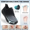 image:imageOrthoComfoot Mens Orthopedic Plantar Fasciitis Shoes Wide Toe Box Arch Support Diabetic Sports Sneakers Fashion Casual Hammer Toes Shoes for Foot and Heel Pain ReliefK1black