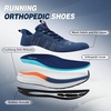 image:imageOrthoComfoot Mens Orthopedic Road Running Shoes Comfortable Casual Arch Supports Plantar Fasciitis Orthotic Athletic Sneakers Casual Sports Tennis Work Walking Shoes for Foot Heel and Pain ReliefW2blue