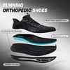 image:imageOrthoComfoot Mens Orthopedic Road Running Shoes Comfortable Casual Arch Supports Plantar Fasciitis Orthotic Athletic Sneakers Casual Sports Tennis Work Walking Shoes for Foot Heel and Pain ReliefW1black