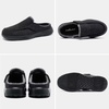 image:imageOrthoComfoot Mens Orthopedic Slippers Walking Shoes with Arch Support Slip On Loafers for Plantar Fasciitis Casual Flat Feet Hook and Loop Mule Clogs for Foot and Heel Pain ReliefW1black