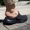 image:imageOrthoComfoot Mens Orthopedic Slippers Walking Shoes with Arch Support Slip On Loafers for Plantar Fasciitis Casual Flat Feet Hook and Loop Mule Clogs for Foot and Heel Pain ReliefW1black