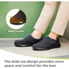 image:imageOrthoComfoot Mens Orthopedic Slippers Walking Shoes with Arch Support Slip On Loafers for Plantar Fasciitis Casual Flat Feet Hook and Loop Mule Clogs for Foot and Heel Pain ReliefW3black