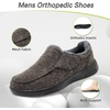 image:imageOrthoComfoot Mens Orthopedic Slippers Walking Shoes with Arch Support Slip On Loafers for Plantar Fasciitis Casual Flat Feet Hook and Loop Mule Clogs for Foot and Heel Pain ReliefW2brown