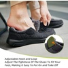 image:imageOrthoComfoot Mens Orthopedic Slippers Walking Shoes with Arch Support Slip On Loafers for Plantar Fasciitis Casual Flat Feet Hook and Loop Mule Clogs for Foot and Heel Pain ReliefW3black