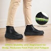 image:imageOrthoComfoot Mens Orthopedic Wide Leather Winter Ankle Boots Comfortable Arch Support Dress Shoes for Diabetic Casual Plantar Fasciitis Walking Shoes for Foot and Heel Pain ReliefK1black