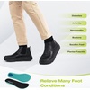 image:imageOrthoComfoot Mens Orthopedic Wide Leather Winter Ankle Boots Comfortable Arch Support Dress Shoes for Diabetic Casual Plantar Fasciitis Walking Shoes for Foot and Heel Pain ReliefK1black