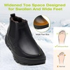 image:imageOrthoComfoot Mens Orthopedic Wide Leather Winter Ankle Boots Comfortable Arch Support Dress Shoes for Diabetic Casual Plantar Fasciitis Walking Shoes for Foot and Heel Pain ReliefK1black