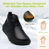 image:imageOrthoComfoot Mens Orthopedic Wide Leather Winter Ankle Boots Comfortable Diabetic Dress Shoes with Arch Support for Orthotic Casual Plantar Fasciitis Walking Shoes for Foot and Heel PainK1black