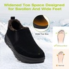 image:imageOrthoComfoot Mens Orthopedic Wide Winter Slippers with Arch Support Comfortable Diabetic Loafers for Plantar Fasciitis Casual Warm Orthotic Walking Shoes for Foot and HeelK1black