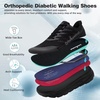 image:imageOrthoComfoot Womens Diabetic Wide Toe Box Sport Shoes Comfortable Arch Support Plantar Fasciitis Orthotic Running Sneakers Casual Work Tennis Outdoor Walking Shoes for Swollen Feet Heel PainK1black