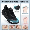 image:imageOrthoComfoot Womens Diabetic Wide Toe Box Sport Shoes Comfortable Arch Support Plantar Fasciitis Orthotic Running Sneakers Casual Work Tennis Outdoor Walking Shoes for Swollen Feet Heel PainK1black