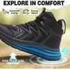 image:imageOrthoComfoot Womens Orthopedic Waterproof Mid Trekking Hiking Boots Comfortable Plantar Fasciitis Ankle Support Workout Walking Running Shoes Orthotic Trail Boots for Feet and Heel Pain ReliefW1black