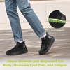 image:imageOrthoComfoot Womens Orthopedic Wide Leather Winter Ankle Boots Comfortable Arch Support Dress Shoes for Diabetic Casual Plantar Fasciitis Orthotic Walking Shoes for Foot and Heel Pain ReliefK1black