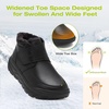 image:imageOrthoComfoot Womens Orthopedic Wide Leather Winter Ankle Boots Comfortable Diabetic Arch Support Dress Shoes for Plantar Fasciitis Casual Hook and Loop Walking Shoes for Foot and Heel PainK1black