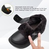 image:imageOrthoComfoot Womens Orthopedic Wide Leather Winter Ankle Boots Comfortable Diabetic Arch Support Dress Shoes for Plantar Fasciitis Casual Hook and Loop Walking Shoes for Foot and Heel PainK1black