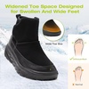 image:imageOrthoComfoot Womens Orthopedic Wide Leather Winter Ankle Boots Comfortable Diabetic Dress Shoes for Plantar Fasciitis Relief Warm Casual Arch Support Orthotic Walking Shoes for Ankle and Heel PainK1black