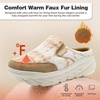 image:imageWomens Orthopedic Diabetic Wide Slippers Comfortable Arch Support Plantar Fasciitis House Slip On Loafers Casual Flat Feet Winter Warm Walking Shoes for Foot and Heel Pain ReliefK2brownBeige