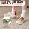 image:imageWomens Orthopedic Diabetic Wide Slippers Comfortable Arch Support Plantar Fasciitis Walking Shoes Casual Flat Feet Winter Warm Hook and Loop House Slip On Loafers for Foot and Heel Pain ReliefK2brownBeige