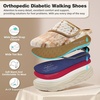 image:imageWomens Orthopedic Diabetic Wide Slippers Comfortable Arch Support Plantar Fasciitis Walking Shoes Casual Flat Feet Winter Warm Hook and Loop House Slip On Loafers for Foot and Heel Pain ReliefK2brownBeige