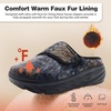 image:imageWomens Orthopedic Diabetic Wide Slippers Comfortable Arch Support Plantar Fasciitis Walking Shoes Casual Flat Feet Winter Warm Hook and Loop House Slip On Loafers for Foot and Heel Pain ReliefK1navyBrown