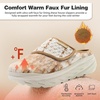 image:imageWomens Orthopedic Diabetic Wide Slippers Comfortable Arch Support Plantar Fasciitis Walking Shoes Casual Flat Feet Winter Warm Hook and Loop House Slip On Loafers for Foot and Heel Pain ReliefK2brownBeige