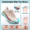 image:imageWomens Orthopedic Diabetic Wide Toe Box Running Shoes Comfortable Arch Support Plantar Fasciitis Orthotic Sport Sneakers Supportive Hammer Toes Casual Walking Shoes for Foot Heel and Pain ReliefK1beige