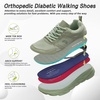 image:imageWomens Orthopedic Diabetic Wide Toe Box Walking Shoes Comfortable Arch Support Plantar Fasciitis Orthotic Swollen Sneakers Casual Flat Feet Tennis Walking Shoes for Foot Heel and Pain ReliefK2green