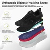 image:imageWomens Orthopedic Diabetic Wide Toe Box Walking Shoes Comfortable Arch Support Plantar Fasciitis Orthotic Swollen Sneakers Casual Flat Feet Tennis Walking Shoes for Foot Heel and Pain ReliefK1black
