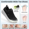 image:imageWomens Orthopedic Diabetic Wide Toe Box Walking Shoes Comfortable Arch Support Plantar Fasciitis Orthotic Swollen Sneakers Casual Flat Feet Tennis Walking Shoes for Foot Heel and Pain ReliefK1black