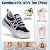 image:imageWomens Orthopedic Diabetic Wide Walking Shoes Comfortable Arch Support Plantar Fasciitis Orthotic Slip OnOff Sport Running Sneakers Casual Flat Feet Swollen Athletic Shoes for Foot Heel and PainK1black White