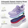 image:imageWomens Orthopedic Diabetic Wide Walking Shoes Comfortable Arch Support Plantar Fasciitis Orthotic Slip OnOff Sport Running Sneakers Casual Flat Feet Swollen Athletic Shoes for Foot Heel and PainK2purple