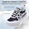 image:imageWomens Orthopedic Diabetic Wide Walking Shoes Comfortable Arch Support Plantar Fasciitis Orthotic Slip OnOff Sport Running Sneakers Casual Flat Feet Swollen Athletic Shoes for Foot Heel and PainK1black White