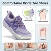image:imageWomens Orthopedic Diabetic Wide Walking Shoes Comfortable Arch Support Plantar Fasciitis Orthotic Slip OnOff Sport Running Sneakers Casual Flat Feet Swollen Athletic Shoes for Foot Heel and PainK2purple