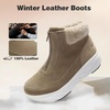 image:imageWomens Orthopedic Diabetic Wide Winter Ankle Boots Comfortable Arch Support Plantar Fasciitis Warm Mid Snow Boots Orthotic Casual Leather Dress Oxofrds Walking Shoes for Foot and Heel PainK2khaki