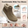 image:imageWomens Orthopedic Diabetic Wide Winter Ankle Boots Comfortable Arch Support Plantar Fasciitis Warm Mid Snow Boots Orthotic Casual Leather Dress Oxofrds Walking Shoes for Foot and Heel PainK2khaki