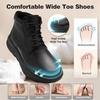 image:imageWomens Orthopedic Diabetic Winter Ankle Boots Wide Toe Box Comfortable Arch Support Plantar Fasciitis Leather Oxford Mid Boots Orthotic Casual Warm Standing Walking Shoes for Foot and Heel PainK1black