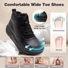 image:imageWomens Orthopedic Diabetic Winter Boots Wide Toe Box Comfortable Arch Support Plantar Fasciitis Dress Leather Oxfords Walking Shoes Casual Warm Snow Mid Ankle Boots for Neuropathy and Foot PainK1black