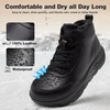 image:imageWomens Orthopedic Diabetic Winter Boots Wide Toe Box Comfortable Arch Support Plantar Fasciitis Dress Leather Oxfords Walking Shoes Casual Warm Snow Mid Ankle Boots for Neuropathy and Foot PainK1black