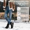 image:imageWomens Orthopedic Diabetic Winter Boots Wide Toe Box Comfortable Arch Support Plantar Fasciitis Leather Oxfords Shoes Casual Warm Walking Snow Ankle Mid Boots for Neuropathy and Heel Pain ReliefK1black