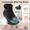 image:imageWomens Orthopedic Diabetic Winter Boots Wide Toe Box Comfortable Arch Support Plantar Fasciitis Leather Oxfords Shoes Casual Warm Walking Snow Ankle Mid Boots for Neuropathy and Heel Pain ReliefK1black