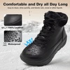 image:imageWomens Orthopedic Diabetic Winter Boots Wide Toe Box Comfortable Arch Support Plantar Fasciitis Leather Oxfords Shoes Casual Warm Walking Snow Ankle Mid Boots for Neuropathy and Heel Pain ReliefK1black