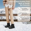 image:imageWomens Orthopedic Diabetic Winter Boots Wide Toe Box Comfortable Arch Support Plantar Fasciitis Walking Leather Oxfords Shoes Casual Warm Snow Mid Ankle Boots for Neuropathy and Heel Pain ReliefK1black