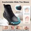 image:imageWomens Orthopedic Diabetic Winter Boots Wide Toe Box Comfortable Arch Support Plantar Fasciitis Walking Leather Oxfords Shoes Casual Warm Snow Mid Ankle Boots for Neuropathy and Heel Pain ReliefK1black