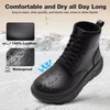 image:imageWomens Orthopedic Diabetic Winter Boots Wide Toe Box Comfortable Arch Support Plantar Fasciitis Walking Leather Oxfords Shoes Casual Warm Snow Mid Ankle Boots for Neuropathy and Heel Pain ReliefK1black