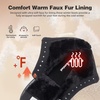 image:imageWomens Orthopedic Diabetic Winter Boots Wide Toe Box Comfortable Arch Support Plantar Fasciitis Walking Leather Oxfords Shoes Casual Warm Snow Mid Ankle Boots for Neuropathy and Heel Pain ReliefK1black